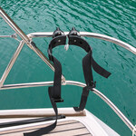 Railblaza Dive & Gas Bottle Holder mounted on a railing