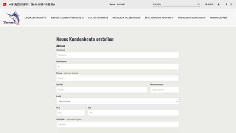 Crear una cuenta de cliente de Tenten-Boats