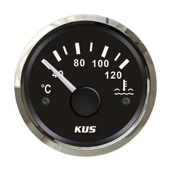 Indicador de temperatura KUS para agua de refrigeración del motor - negro