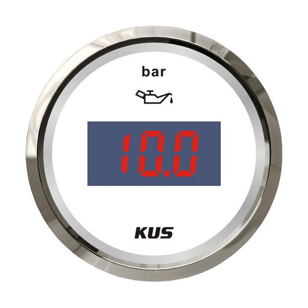 Indicador de presión de aceite KUS (digital) 0-5 bar - blanco
