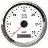 Cuentarevoluciones KUS con contador de horas de funcionamiento para motores intraborda 0-3000 rpm - blanco