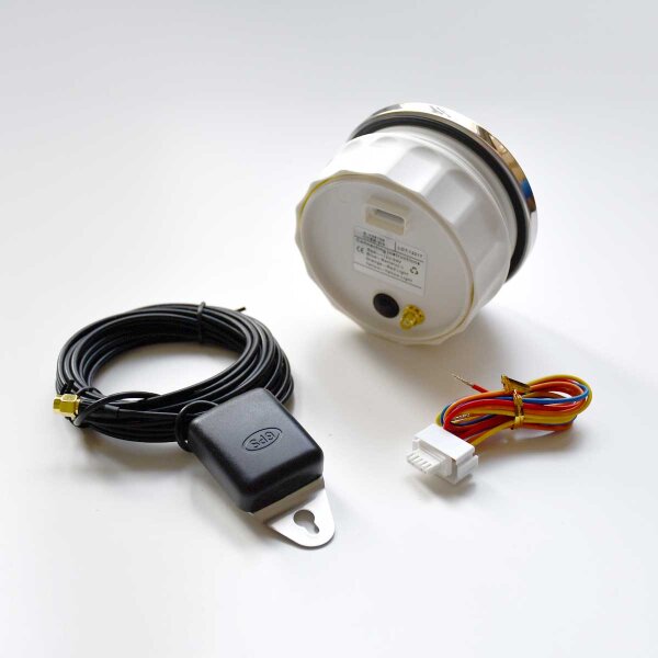 Velocímetro GPS KUS con indicador de velocidad y rumbo de 0 a 60 nudos/110 km/h - negro