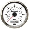Velocímetro GPS KUS con indicador de velocidad y rumbo de 0 a 30 nudos/55 km/h - blanco