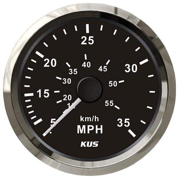 Velocímetro KUS Staudruck de 0-35 mph / 60 km/h - negro