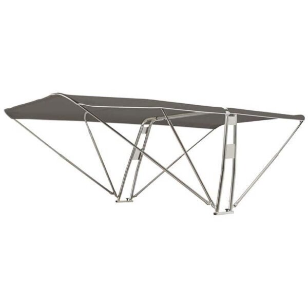 Toldo Bimini / toldo parasol SUPERIOR con soporte para equipos BARCA  - Ancho 185 cm / Altura 130 cm - Taupe (5548)