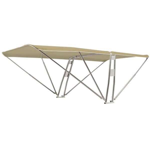 Toldo Bimini / toldo parasol SUPERIOR con soporte para equipos BARCA  - Ancho 215 cm / Altura 130 cm - Dune (5026)