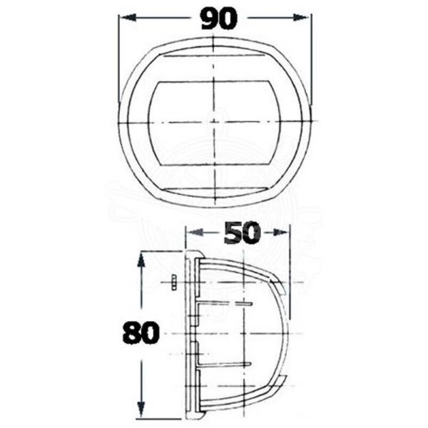 Luz de navegación LED (estribor/verde) 112,5° - acero inoxidable
