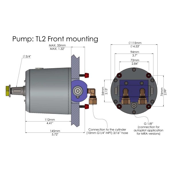Dirección hidráulica Hydrodrive GBO300 para motores fueraborda de hasta 300 CV