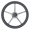 Steering wheel - stainless steel / black (&Oslash; 350 mm)