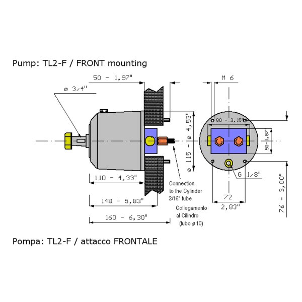 Hydrodrive Dirección hidráulica MF255WTS-TDF para motores fueraborda de hasta 350 CV (motor doble)