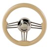 Steering wheel - stainless steel / beige (&Oslash; 350 mm)